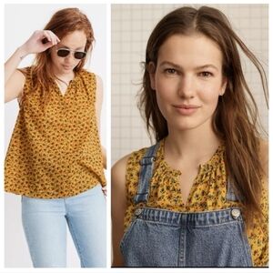 Madewell Shirred Shell Tank in Calico Floral